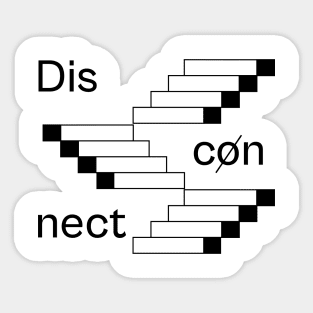 Disconnect - Art Illustration - White Sticker